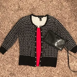 White House Black Market Cardigan and Cami Set